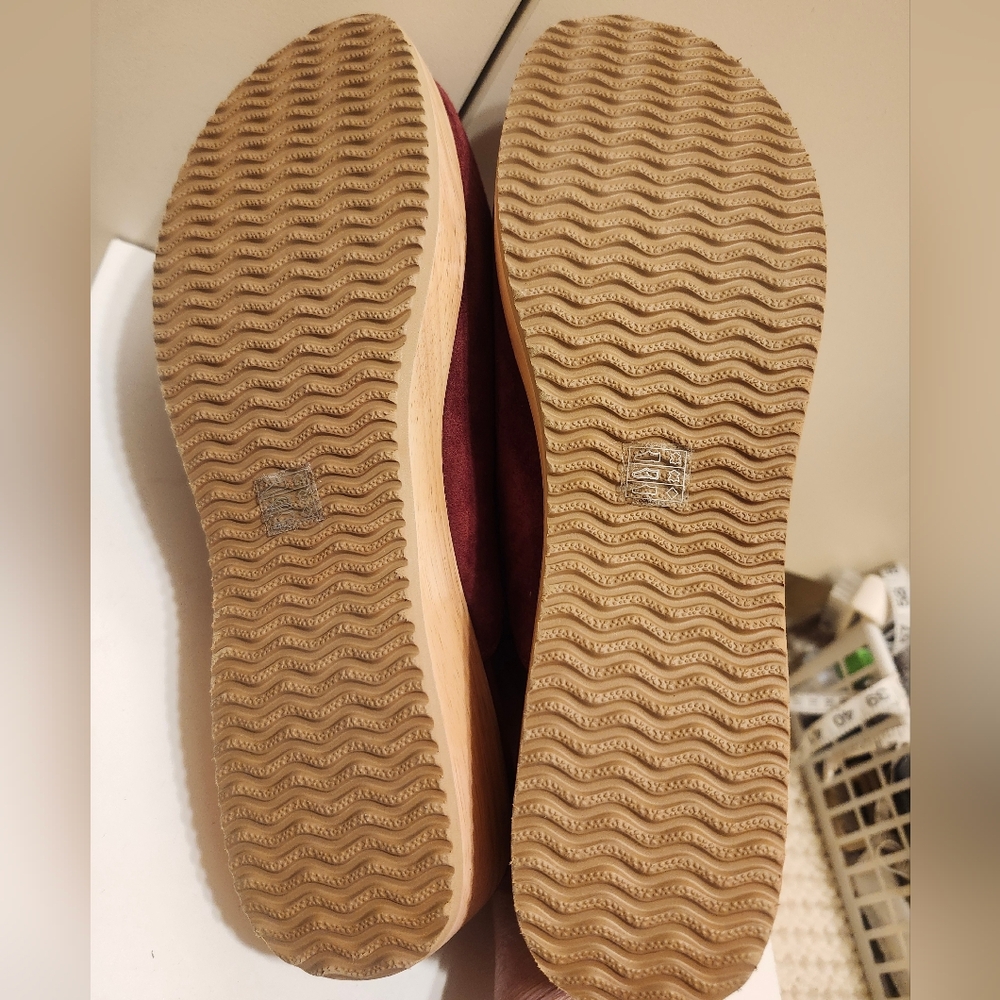 NEW Eileen Fisher "SAVANA" Suede Wood Heel Slip-On Platform Clogs Sz.10 Ret.$250 - Picture 9 of 9